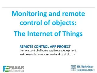 REMOTE CONTROL APP PROJECT ( remote control of home appliances, equipment,
