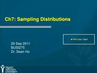 Ch7: Sampling Distributions