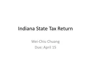 Indiana State Tax Return