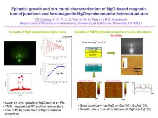 Growth of MgO-based tunnel junctions