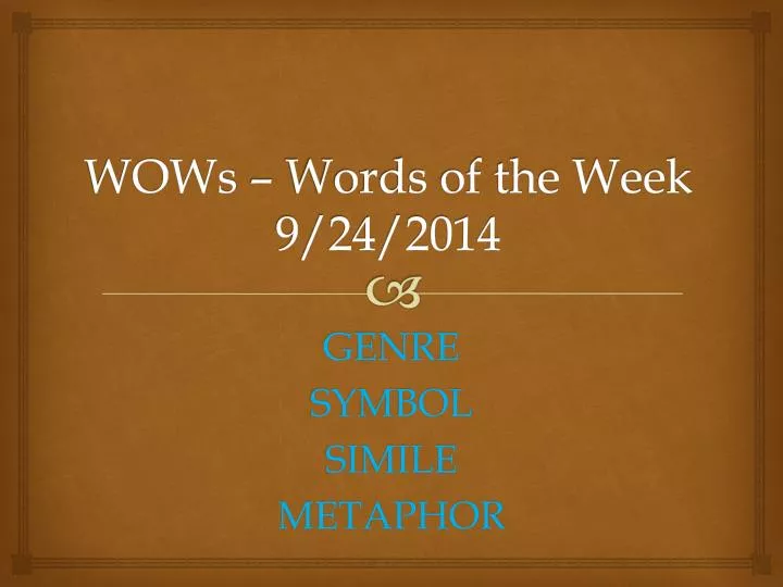 wows words of the week 9 24 2014