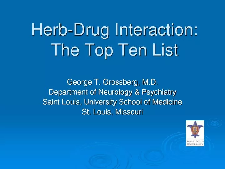 herb drug interaction the top ten list