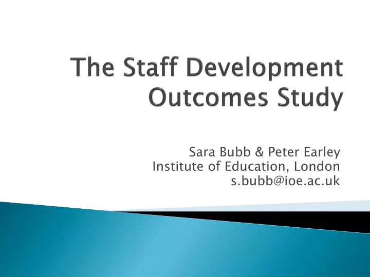 the staff development outcomes study
