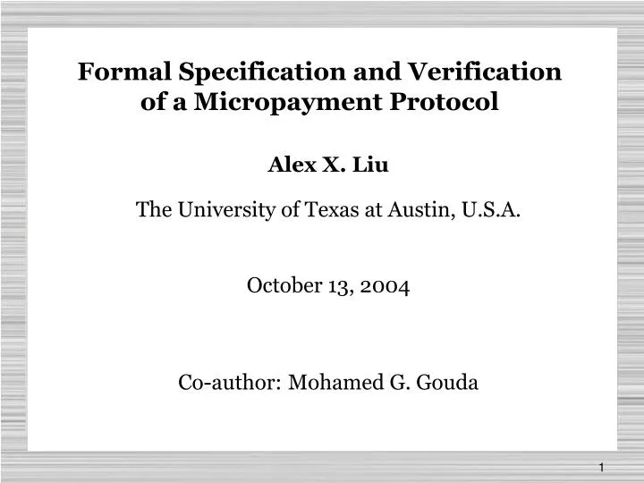 formal specification and verification of a micropayment protocol