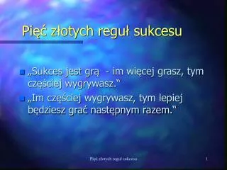 pi z otych regu sukcesu