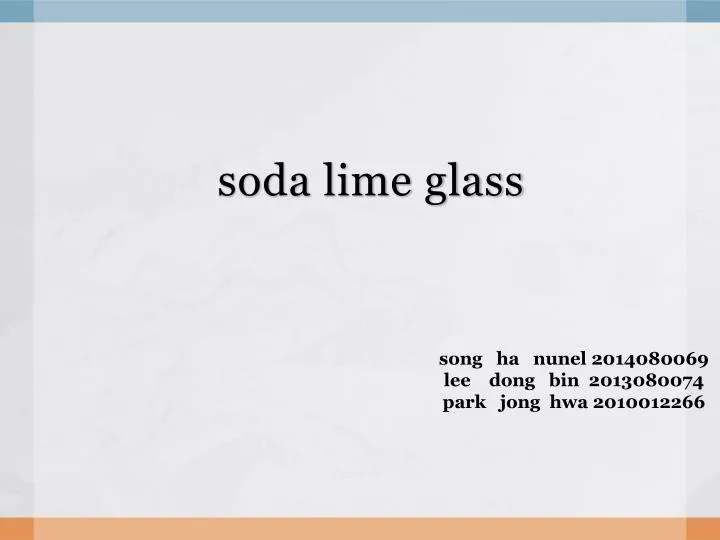 soda lime glass