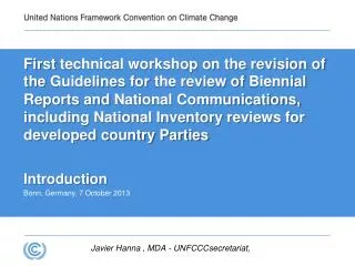 Javier Hanna , MDA - UNFCCCsecretariat,