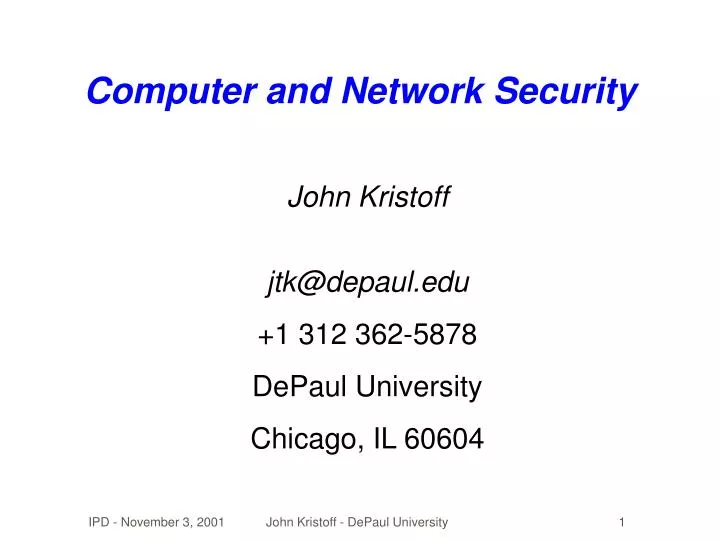computer and network security