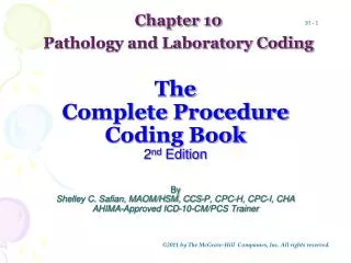 Chapter 10 Pathology and Laboratory Coding