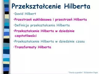 przekszta cenie hilberta
