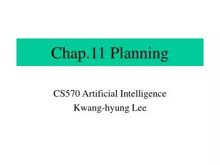 Chap.11 Planning