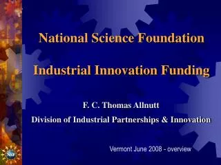 National Science Foundation Industrial Innovation Funding