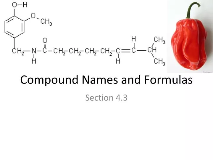 compound names and formulas