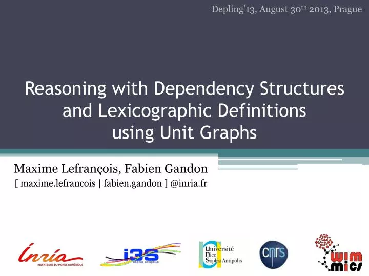 reasoning with dependency structures and lexicographic definitions using unit graphs