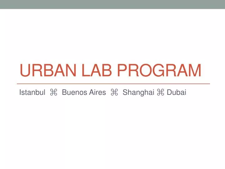 urban lab program