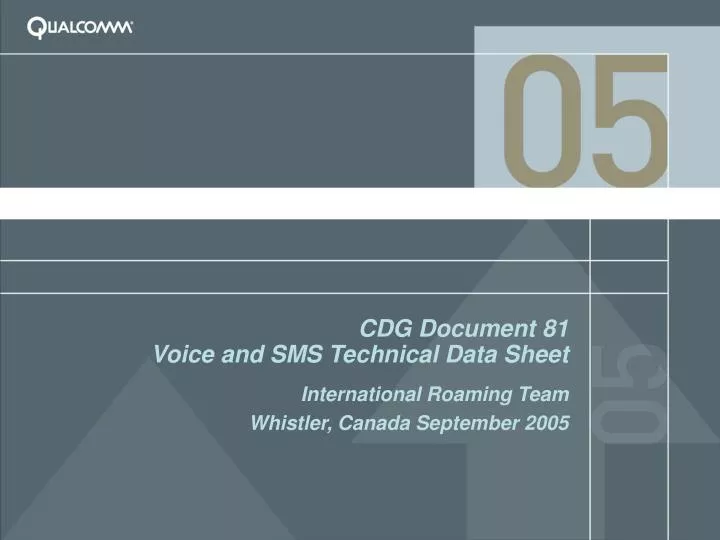 cdg document 81 voice and sms technical data sheet