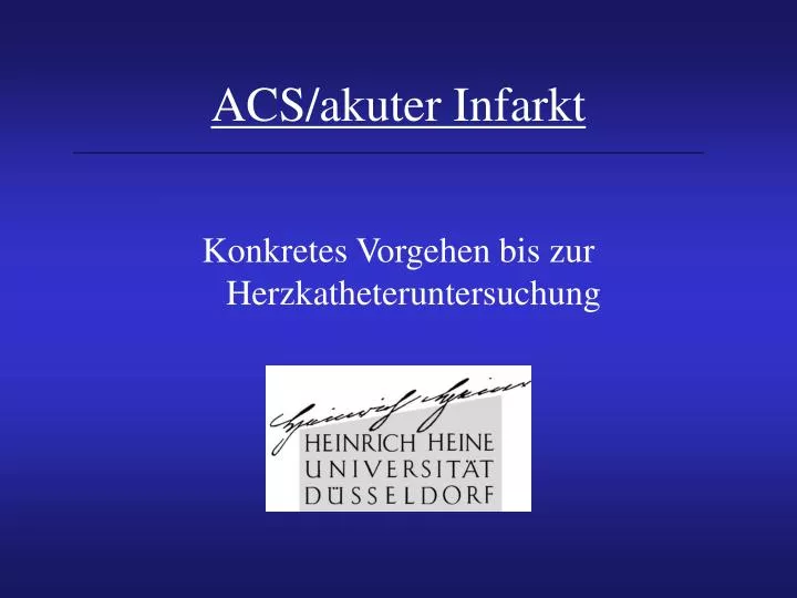 acs akuter infarkt