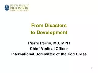 Disasters and Development