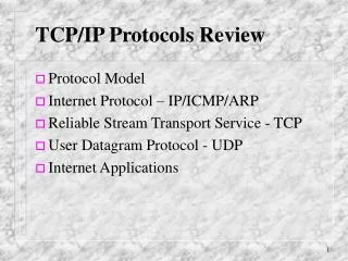 TCP/IP Protocols Review