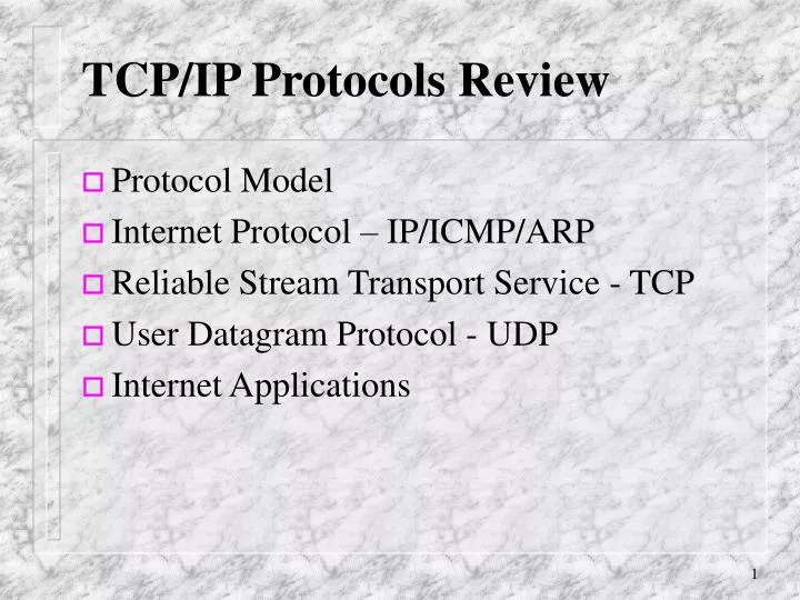 tcp ip protocols review