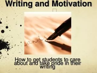 writing and motivation
