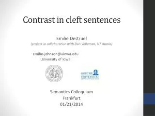 Contrast in cleft sentences