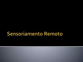 sensoriamento remoto