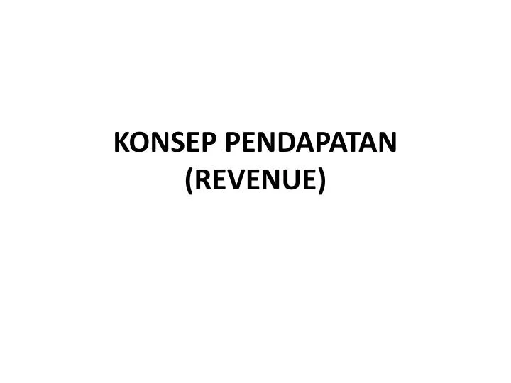 konsep pendapatan revenue