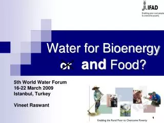 Water for Bioenergy or and Food?