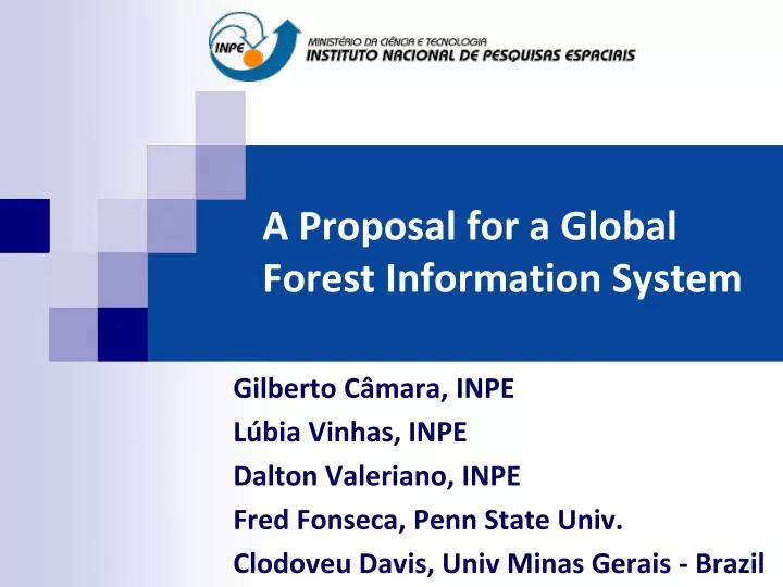 a proposal for a global forest information system