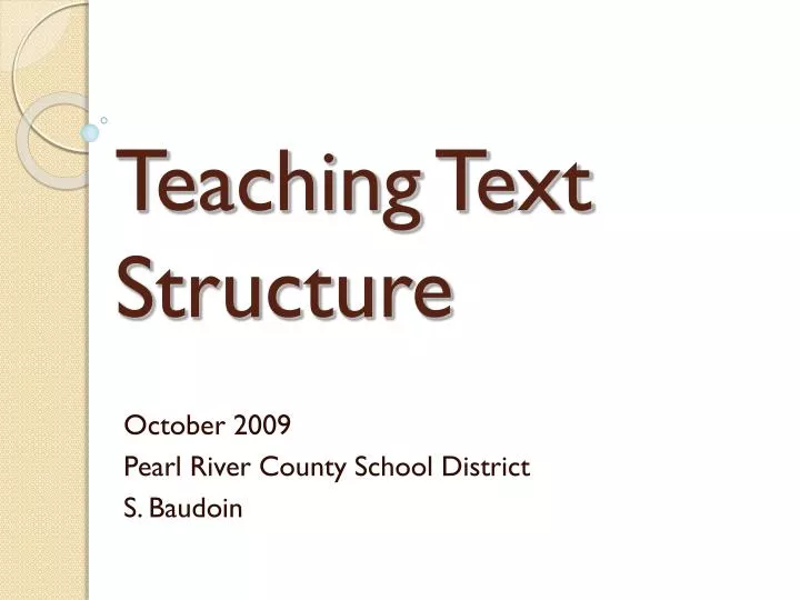 teaching text structure
