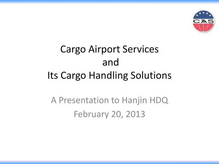 cargo airport services and its cargo handling solutions