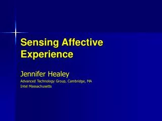 Sensing Affective Experience