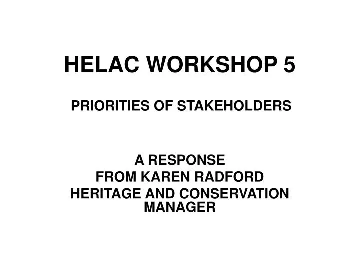 helac workshop 5