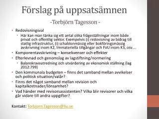 f rslag p uppsats mnen torbj rn tagesson