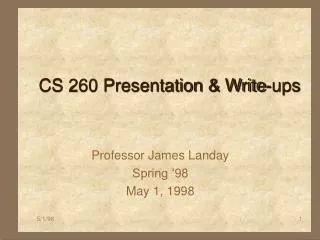 CS 260 Presentation &amp; Write-ups