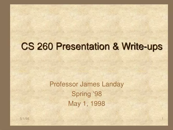 cs 260 presentation write ups