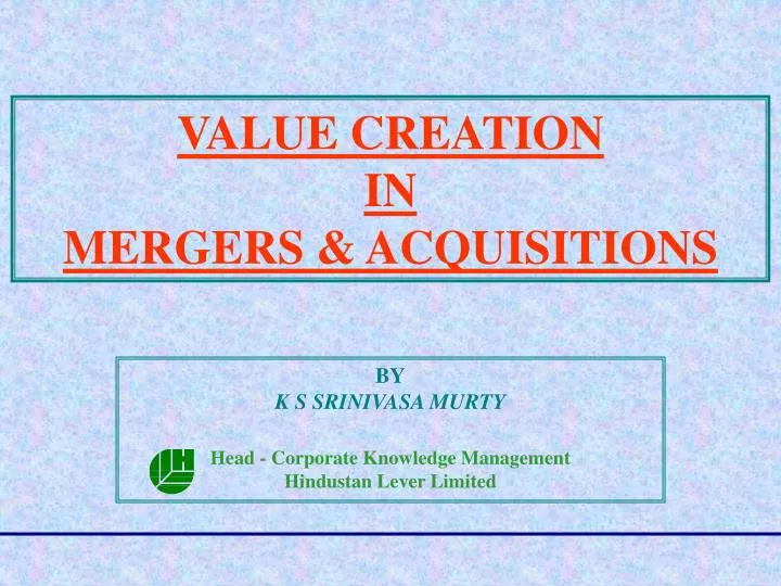 value creation in mergers acquisitions