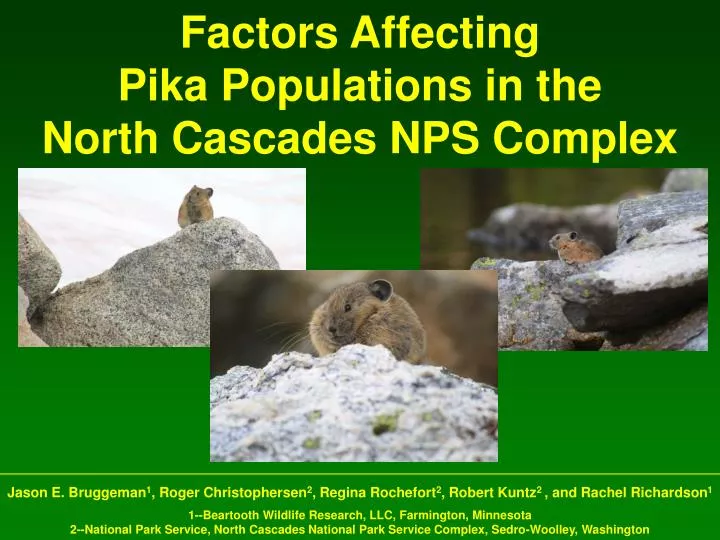 factors affecting pika populations in the north cascades nps complex