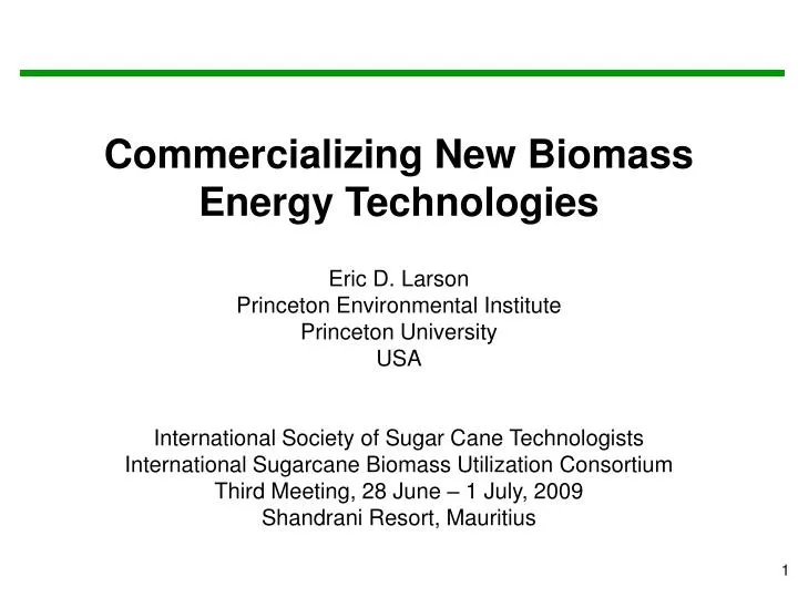 commercializing new biomass energy technologies