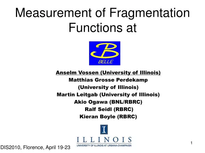 measurement of fragmentation functions at
