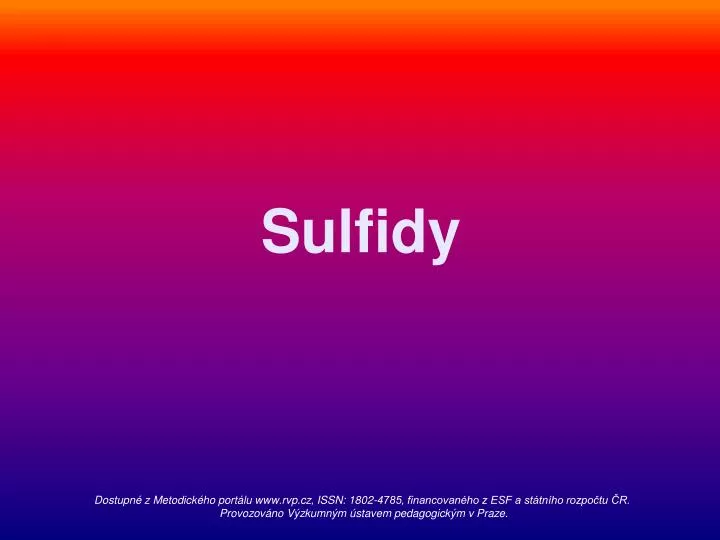 sulfidy