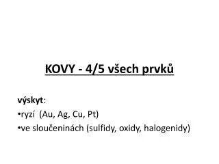 kovy 4 5 v ech prvk