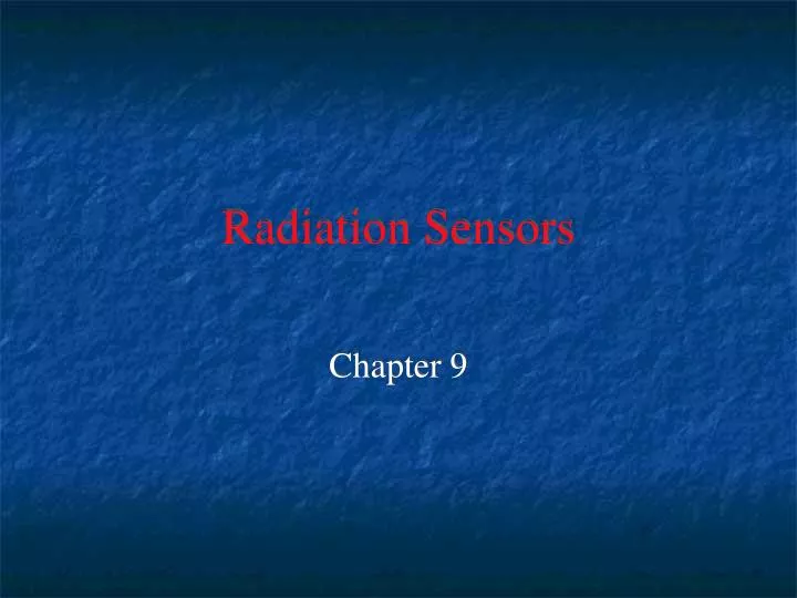 radiation sensors