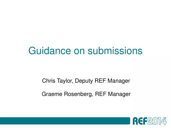 guidance on submissions