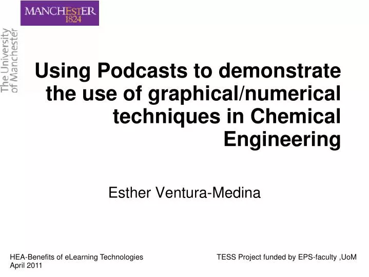 using podcasts to demonstrate the use of graphical numerical techniques in chemical engineering