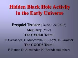 Hidden Black Hole Activity in the Early Universe