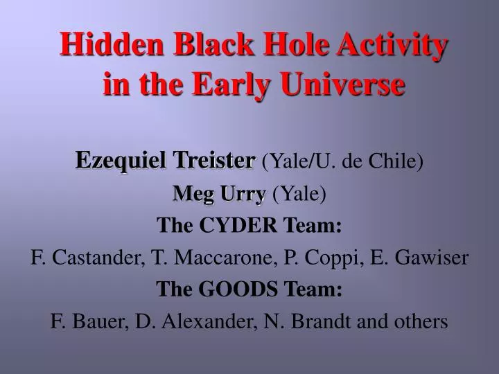 hidden black hole activity in the early universe