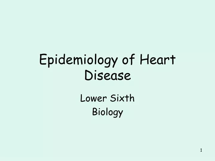 epidemiology of heart disease