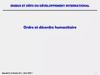 ordre et d sordre humanitaire
